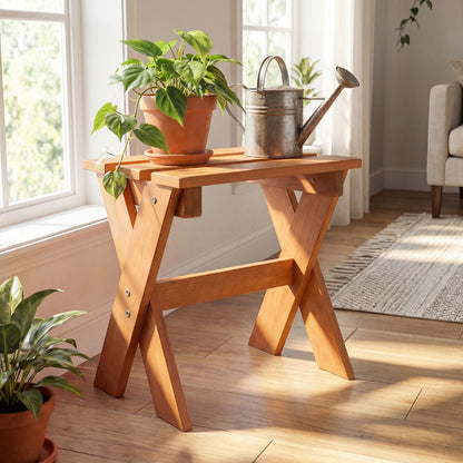Side Table Flower Stand Small Solid Wood Accent End Table
