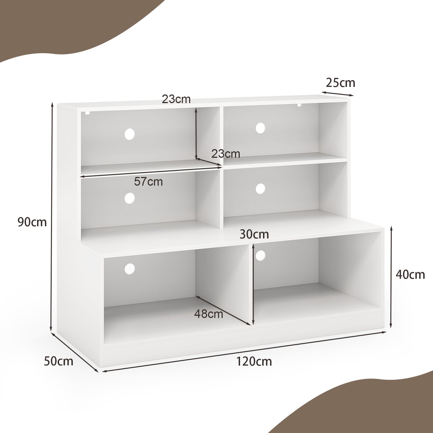 2-in-1 Entryway Shoe Cabinet with 2 Anti-tipping Kits for Living Room-White