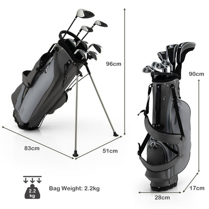 Men's Complete Golf Clubs Package Set 10 Pieces-Grey