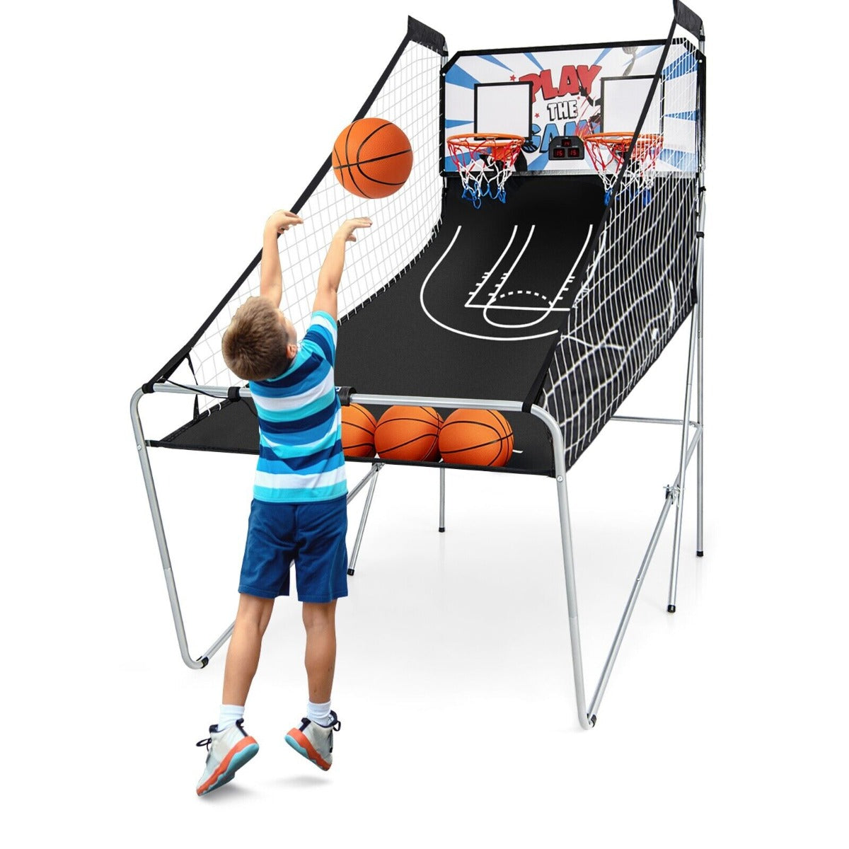 Foldable Basketball Arcade Game-White