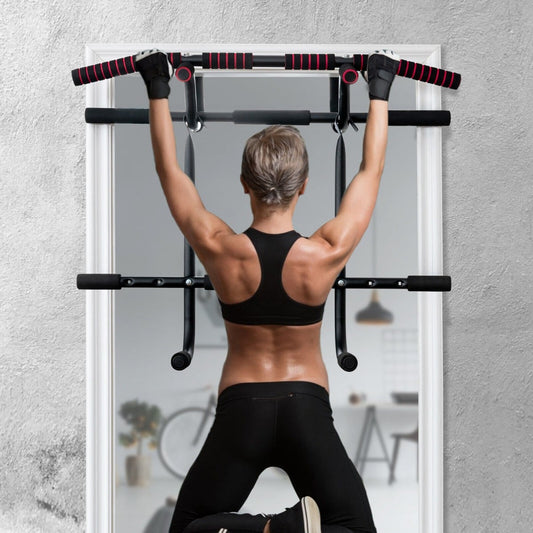 Doorway Pull up Bar Strength Training with Power Ropes and Foam Padded Handles
