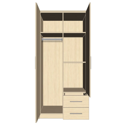 WINSTEAD 2 Door Mirrored Wardrobe Dark Green 90cm