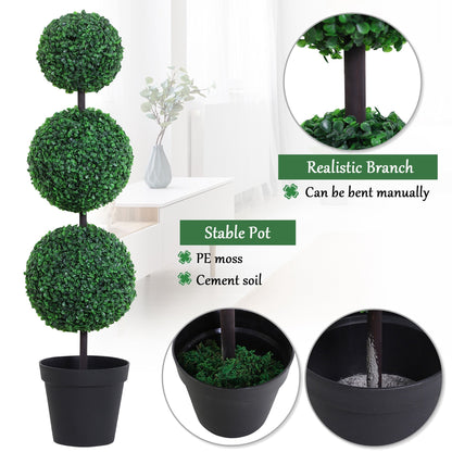 Outsunny Artificial Plants Honeysuckle Flower in Pot Fake Plants with Curved Boots for Indoor 15x15x150cm White