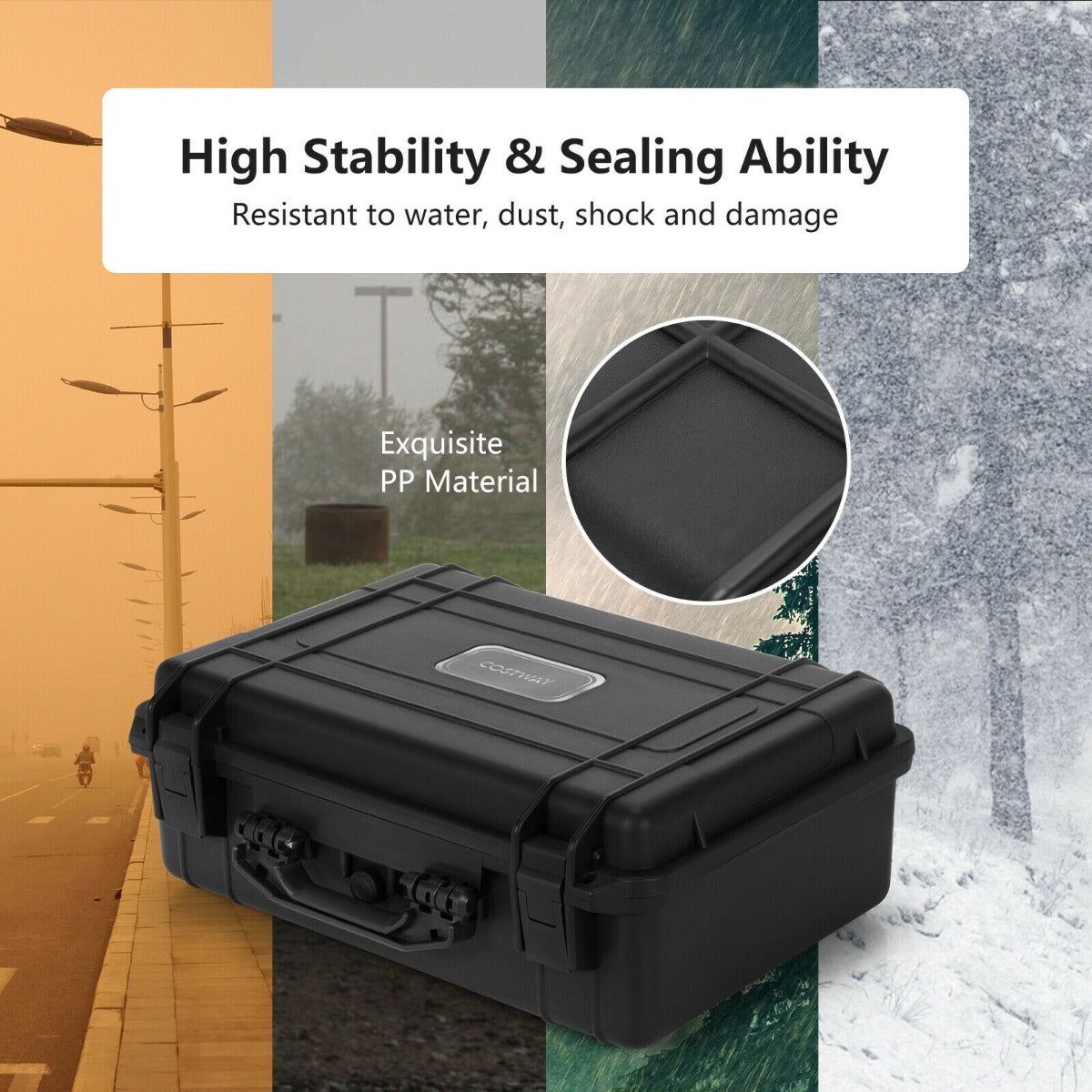 Portable Waterproof Hard Case with Customizable Foam Insert-56 x 44 x 22 cm