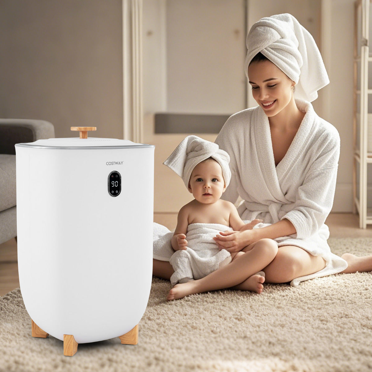 Towel Warmer for Bathroom 40L Large Blanket Warmer-White