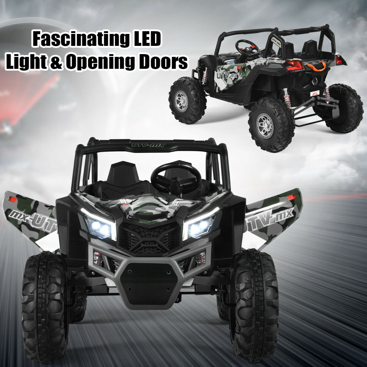 12V Electric Car With Music Remote Control and 2 Seats for Kids-Camouflage