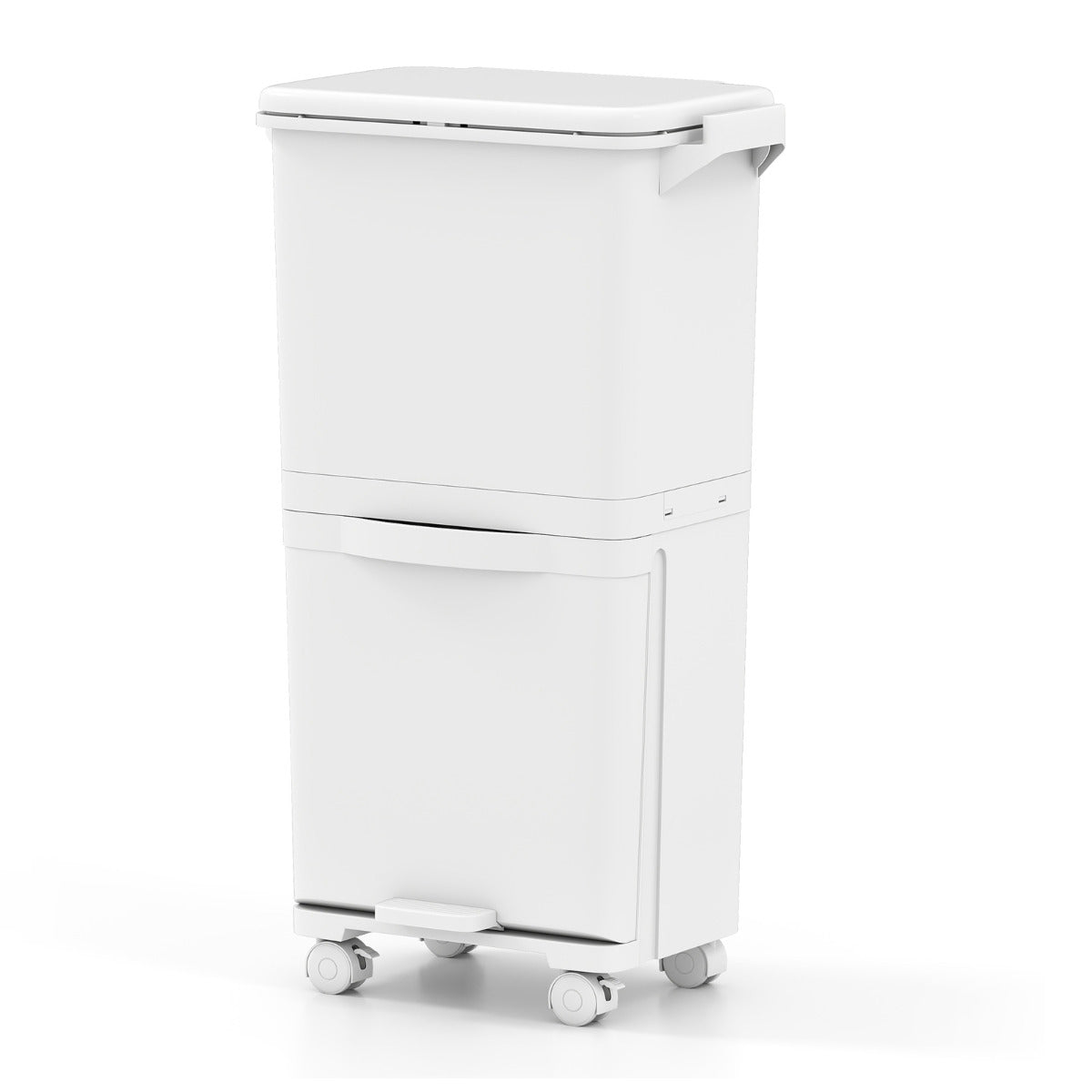 Trash Can with 2 Removable Bins and Tilting Compartment