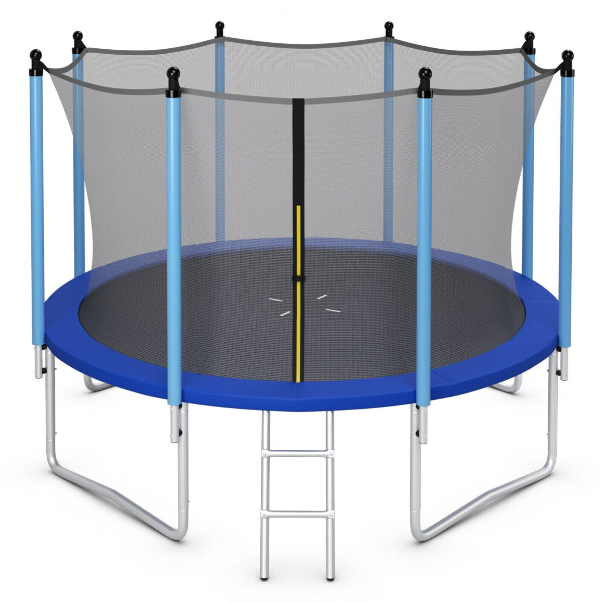 8/10/12FT Outdoor Trampoline with Enclosure Net and Ladder-12FT