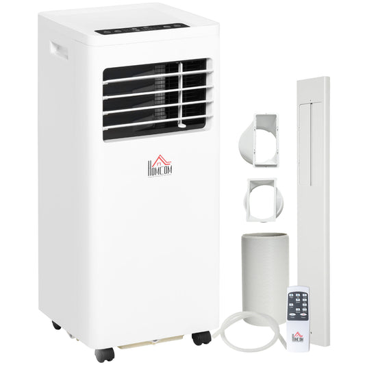 HOMCOM 7000 BTU Air Conditioning Unit, 3-in-1 Portable Air Conditioner, Dehumidifier, Cooling Fan with 2 Speeds, 24H Timer, Remote Control, Digital Display, Window Venting Kit, 26m_