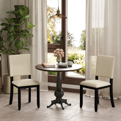 Upholstered Dining Chairs Set of 4 with Soft Padded Seat and Solid Wood Frame