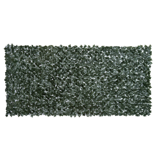 Outsunny 1-Piece Artificial Leaf Hedge Screen Privacy Fence Panel for Garden Outdoor Indoor Decor, Dark Green, 3M x 1.5M