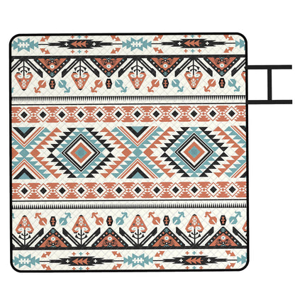 Outsunny Picnic Blanket, 200x200CM Large Beach Blanket Outdoor Picnic Mat with Integrated Strap for Camping, Mix-Colour