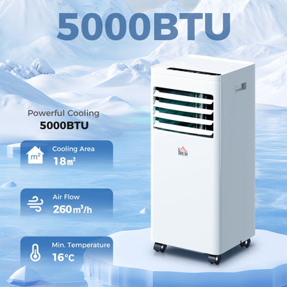 HOMCOM Portable Air Conditioner 9000 BTU, Air Conditioning Unit with Digital Display for Room up to 28ã¡