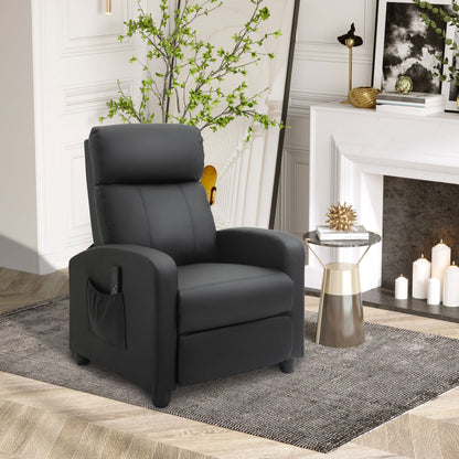 HOMCOM Massage Recliner Armchair with 150Â° Recline, Faux Leather, Side Pocket, Black
