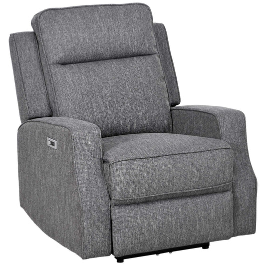 HOMCOM 150  Electric Reclining Chair, with USB port and Footrest - Charcoal Grey