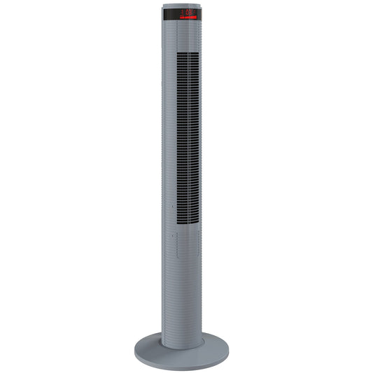 HOMCOM Oscillating Tower Fan Remote Control 3 Speed Modes Cooling Machine, Grey