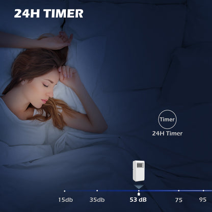 HOMCOM 7,000 BTU Mobile Air Conditioner for Room up to 26mÂ², with Dehumidifier, 24H Timer, Wheels, Window Mount Kit