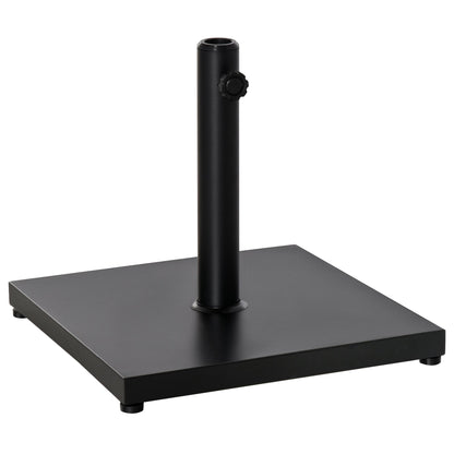Outsunny Î¦35/38/48MM 18KG Steel Square Parasol Stand Base w/ Adjustable Knob Umbrella Stand Garden Patio Outdoor Home, Black