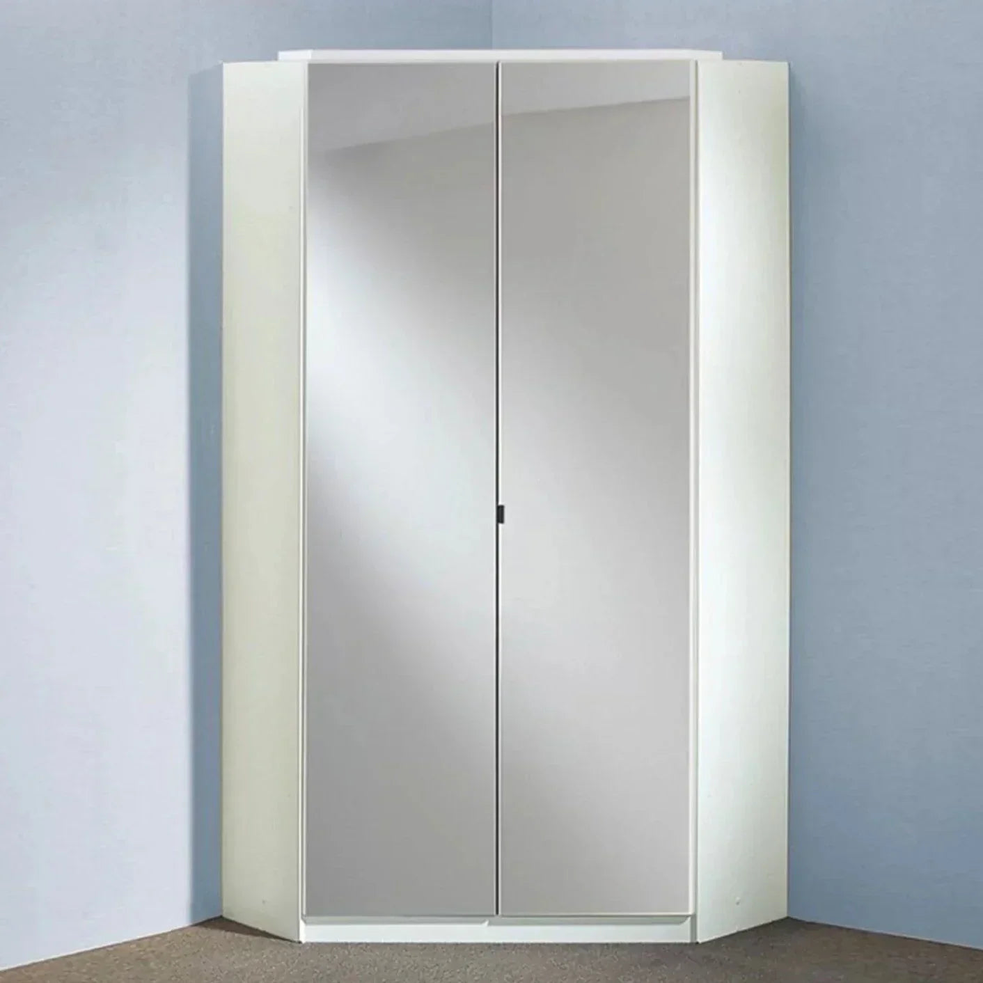 CALLISTO 2 Door Mirrored Wardrobe White 95cm