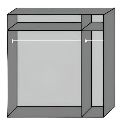 Sliding Wardrobe ANVAST 2 Door Mirrored Wardrobe Grey 135cm