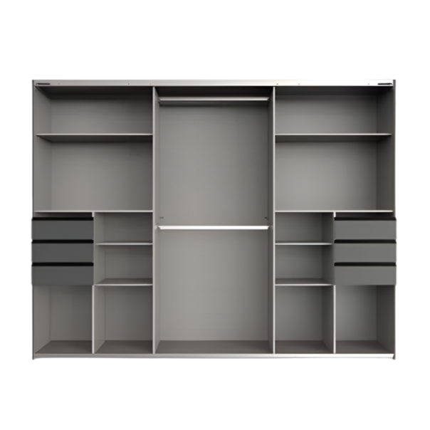 Sliding Wardrobe SOGO 3 Door Mirrored Wardrobe White 270cm