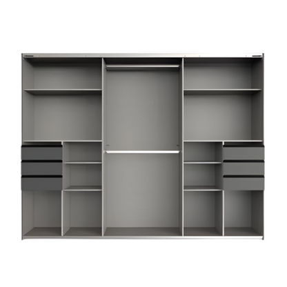 Sliding Wardrobe SOGO 3 Door Mirrored Wardrobe White 270cm