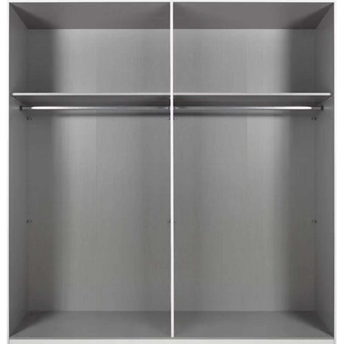 Sliding Wardrobe - ANVAST 2 Door Mirrored Wardrobe Grey 180cm