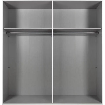 Sliding Wardrobe - ANVAST 2 Door Mirrored Wardrobe Grey 180cm