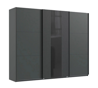 Sliding Wardrobe - ATLANTIC 3 Door Wardrobe Black 250cm