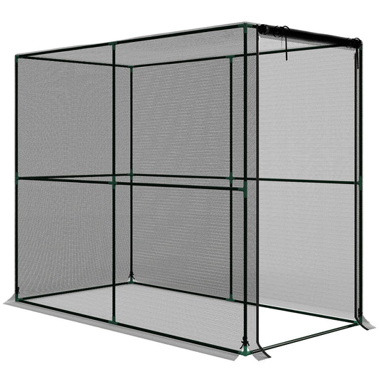 Outsunny Fruit Cage Bird Netting, Brassica Cage Plant Protection Tent with Zipped Door, Anti Bird, Insects, Small Animals, Black