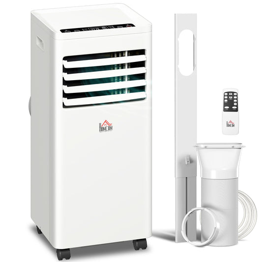 HOMCOM Portable Air Conditioner 5000 BTU, 4-in-1 Cooling, Dehumidifier, Fan, Sleep Mode, Air Conditioning Unit with Digital Display & Remote Control, 24H Timer, Window Venting Kit, for Room up to 18_
