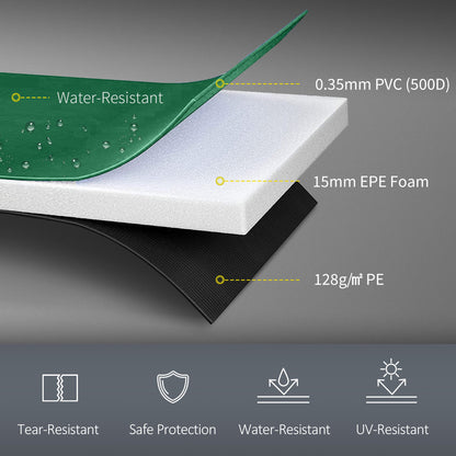 HOMCOM 12FT Replacement Trampoline Pad Thick Foam Safety Î¦366cm Spring Cover Bounce Padding - Green