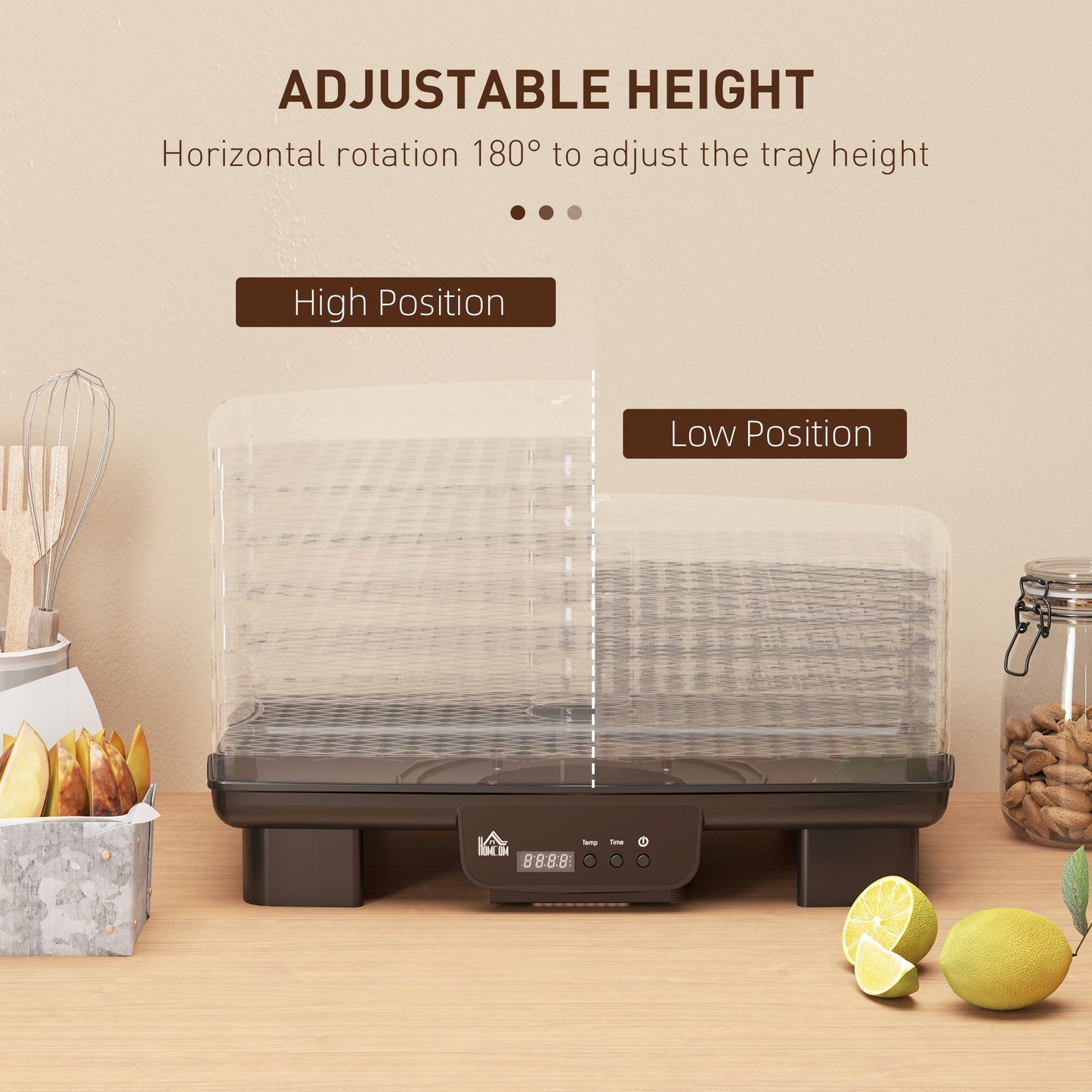 HOMCOM 40-70â Six-Tray Food Dehydrator - Black