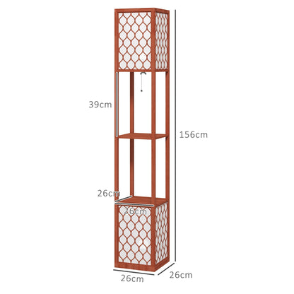 HOMCOM Duo Light Floor Shelves - Brown