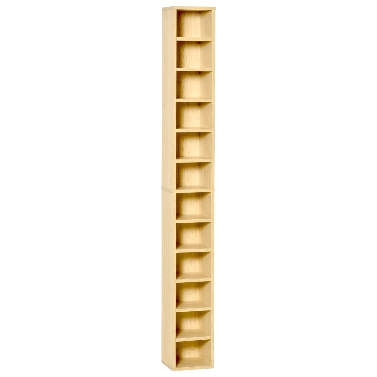 HOMCOM 204 CD Tall Narrow Media Storage Tower - Oak Tone