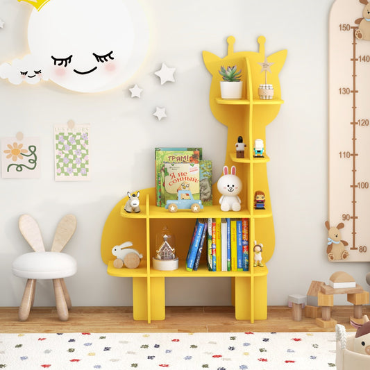Kids Toy Storage Organizer with Anti-Toppling System for Play Room Nursery Kindergarten-Yellow