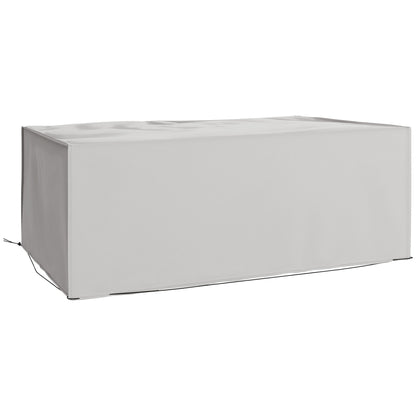 Outsunny Outdoor Garden Furniture Cover Waterproof, Anti-UV 600D Heavy Duty Oxford Fabric Patio Furniture Cover for Rectangular Sofa Table Set, Grey, 210 x 140 x 80 cm