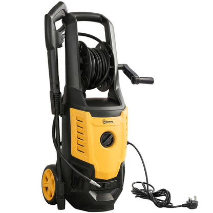Outsunny 2200W HighÂ Pressure Washer, 170 Bar Pressure Washer with Adjustable Nozzle and 6M Hose, 33 x 31.5 x 80.5 cm, Yellow